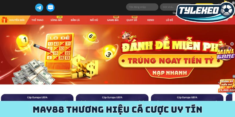 MAY88 thương hiệu cá cược uy tín