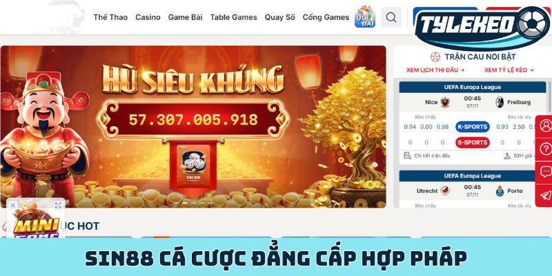 Sin88 cá cược đẳng cấp hợp pháp